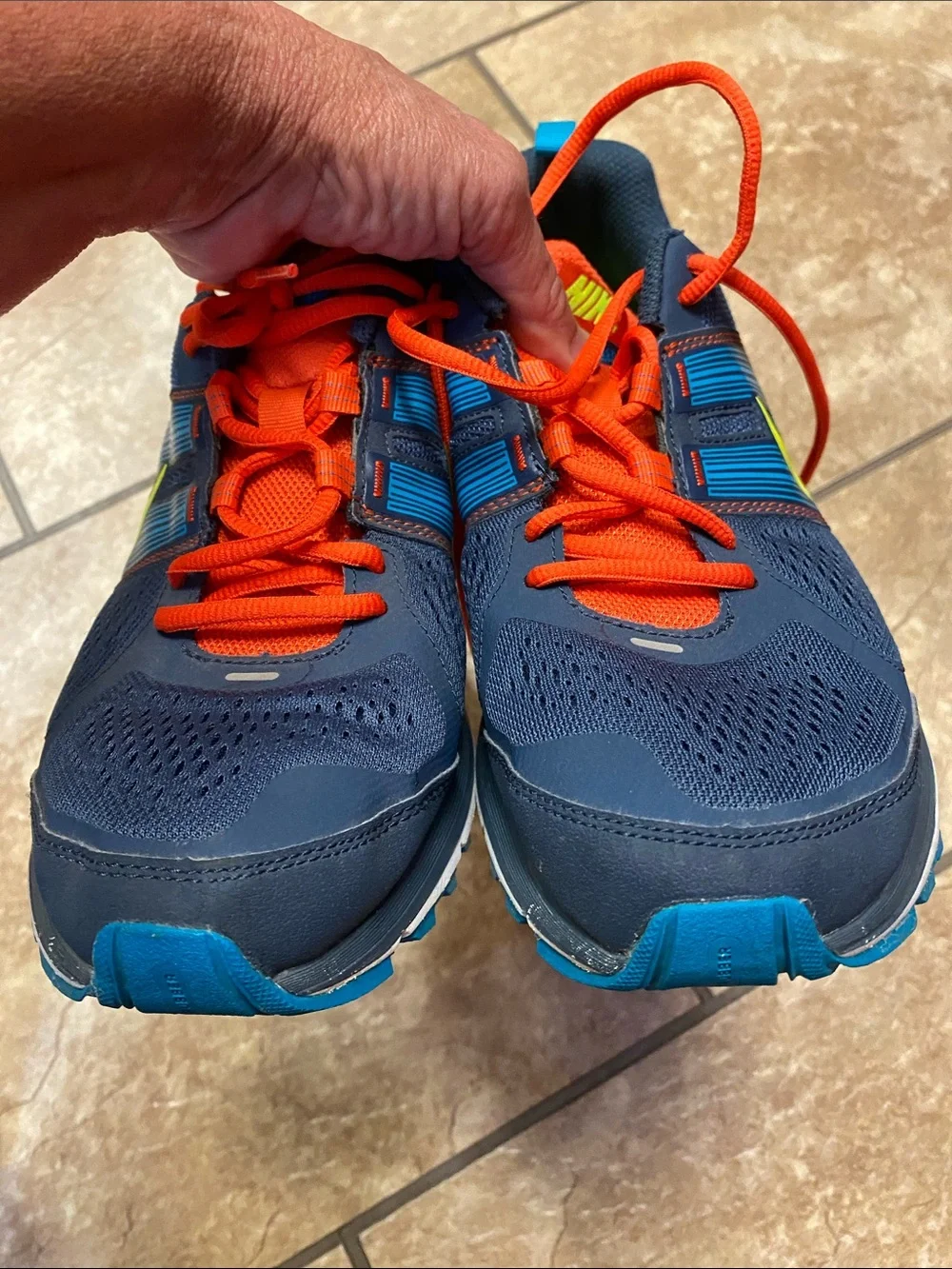 Nike Zoom Men’s Pegasus 29 Trail Shoes - Blue w/ Orange Laces-9